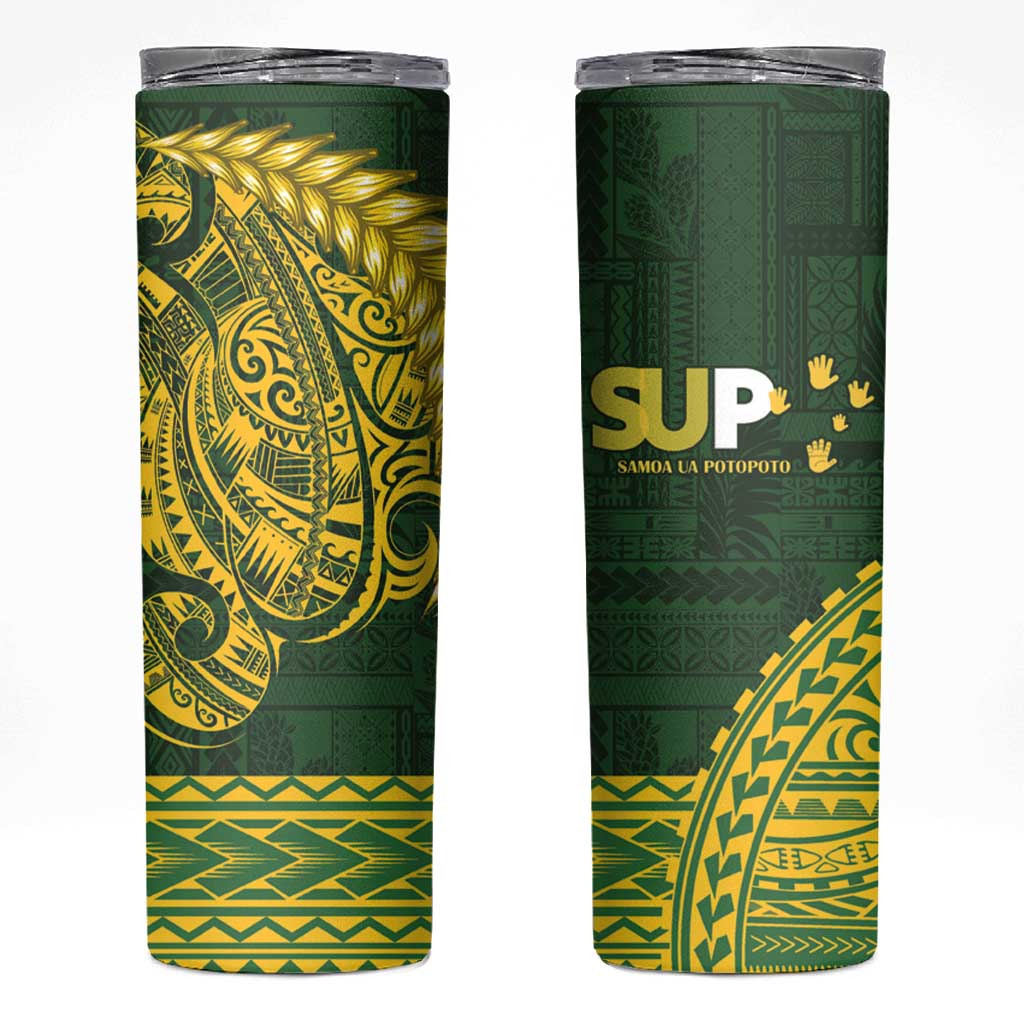 Samoa SUP Skinny Tumbler Samoan Motif Patterns - Polynesian Pride