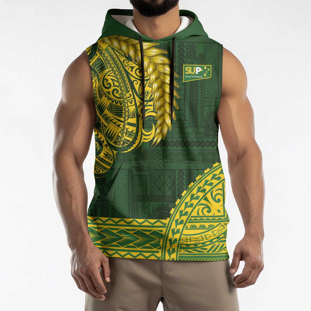 Samoa SUP Sleeveless Hoodie Samoan Motif Patterns - Polynesian Pride