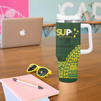 Samoa SUP Tumbler With Handle Samoan Motif Patterns - Polynesian Pride