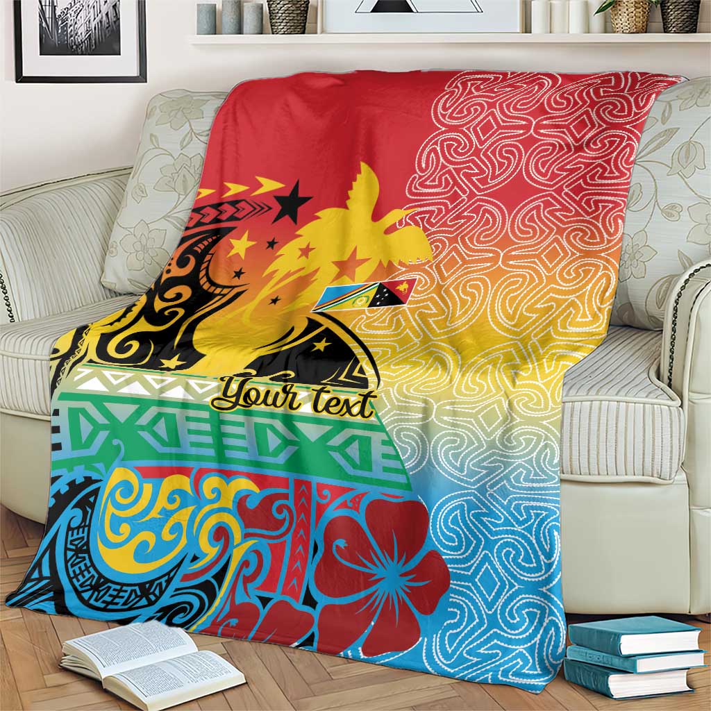 Personalised Torba PNG Day Blanket Oro Tapa Pattern - Polynesian Pride