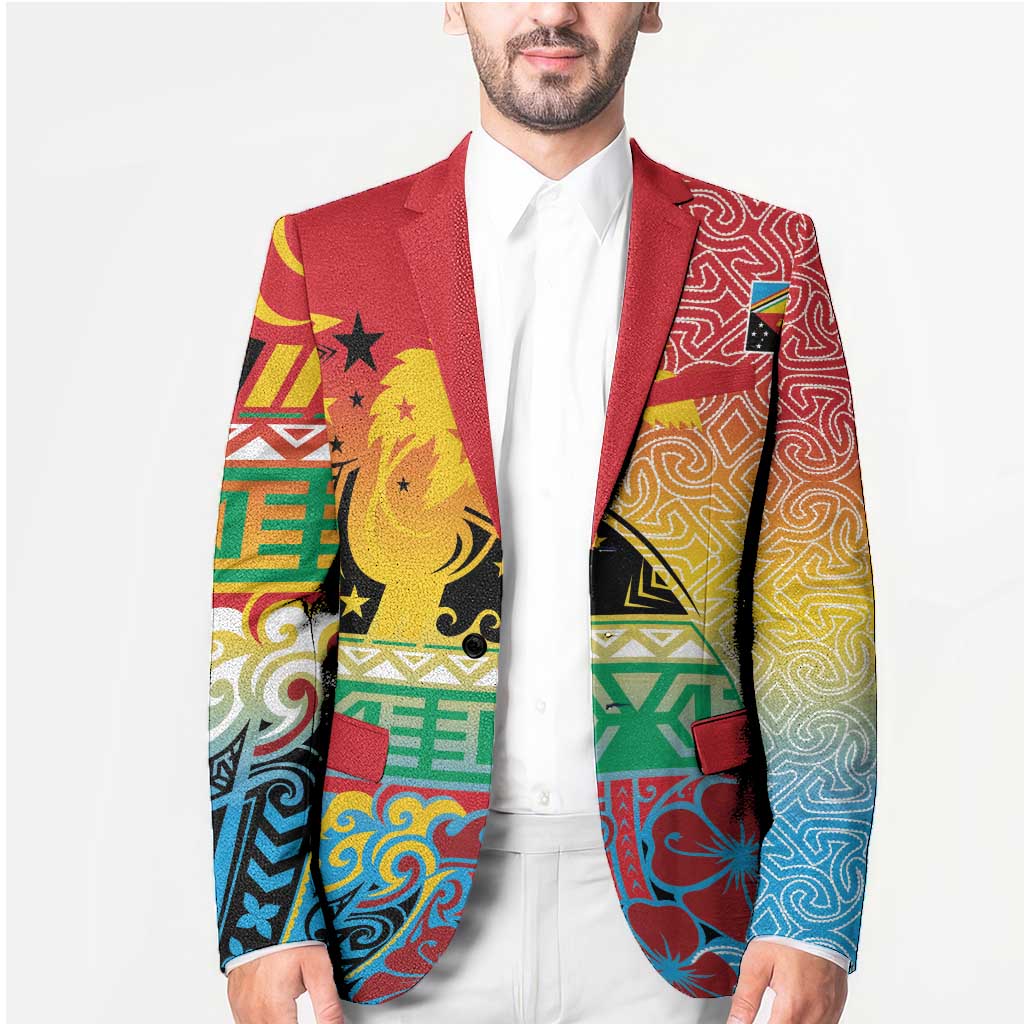 Personalised Torba PNG Day Blazer Oro Tapa Pattern - Polynesian Pride