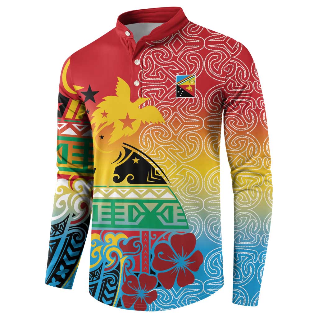 Personalised Torba PNG Day Button Sweatshirt Oro Tapa Pattern - Polynesian Pride