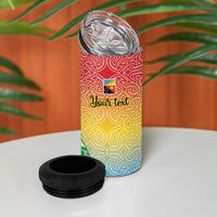 Personalised Torba PNG Day 4 in 1 Can Cooler Tumbler Oro Tapa Pattern - Polynesian Pride