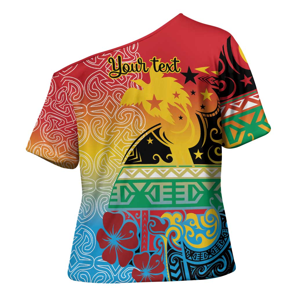 Personalised Torba PNG Day Cross Shoulder Shirt Oro Tapa Pattern - Polynesian Pride