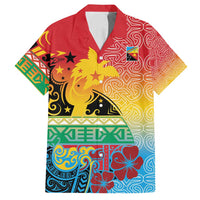 Personalised Torba PNG Day Family Matching Long Sleeve Bodycon Dress and Hawaiian Shirt Oro Tapa Pattern LT9 Dad's Shirt - Short Sleeve Green - Polynesian Pride