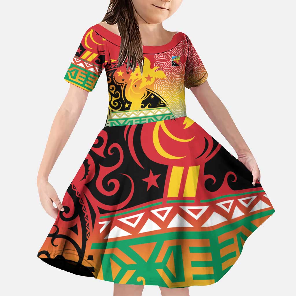 Personalised Torba PNG Day Family Matching Off Shoulder Maxi Dress and Hawaiian Shirt Oro Tapa Pattern - Polynesian Pride
