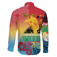 Personalised Torba PNG Day Family Matching Off Shoulder Maxi Dress and Hawaiian Shirt Oro Tapa Pattern - Polynesian Pride