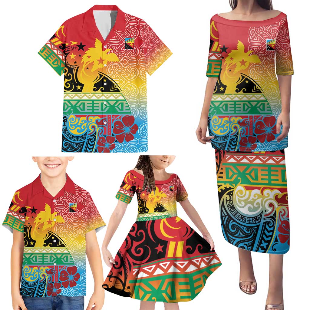 Personalised Torba PNG Day Family Matching Puletasi and Hawaiian Shirt Oro Tapa Pattern - Polynesian Pride