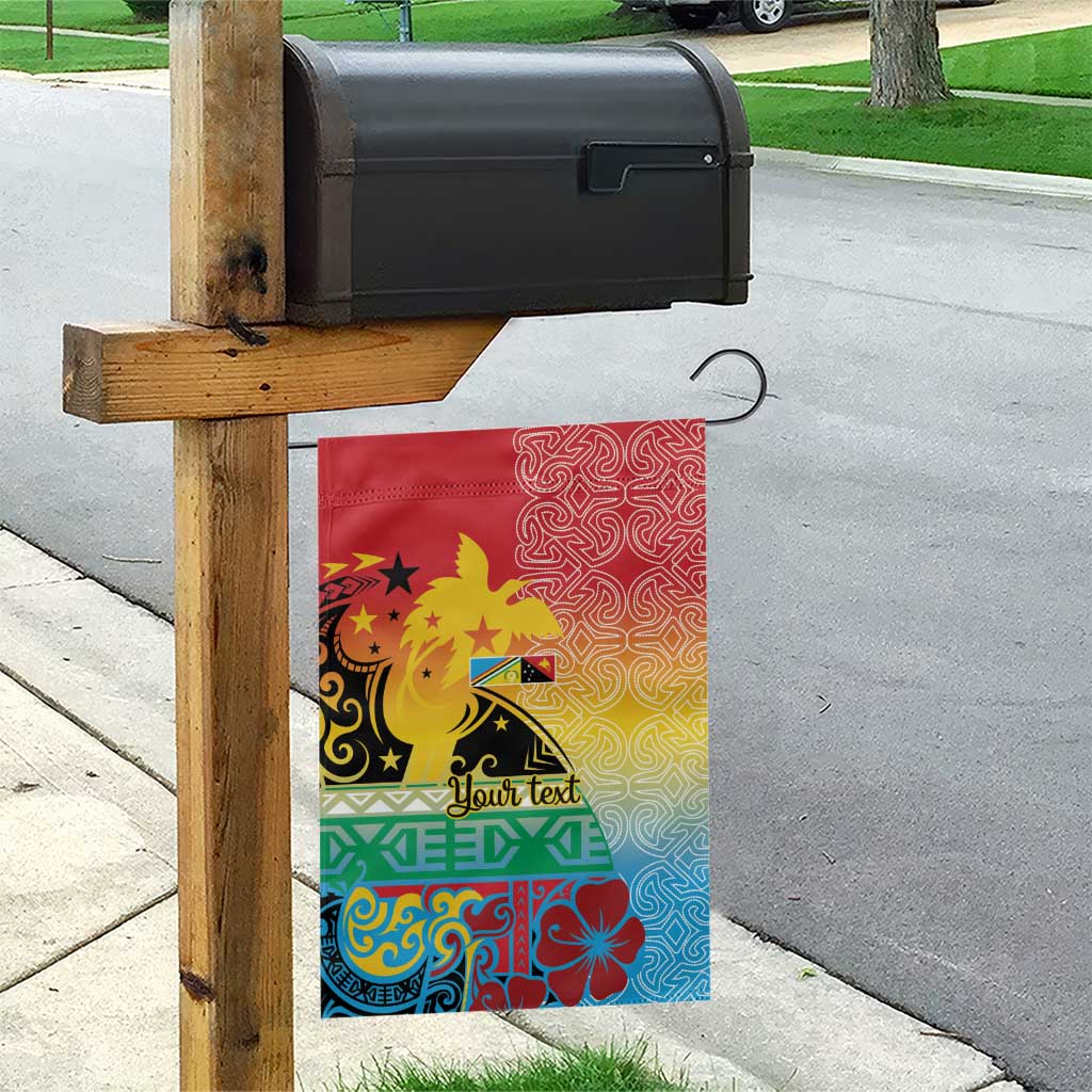 Personalised Torba PNG Day Garden Flag Oro Tapa Pattern - Polynesian Pride