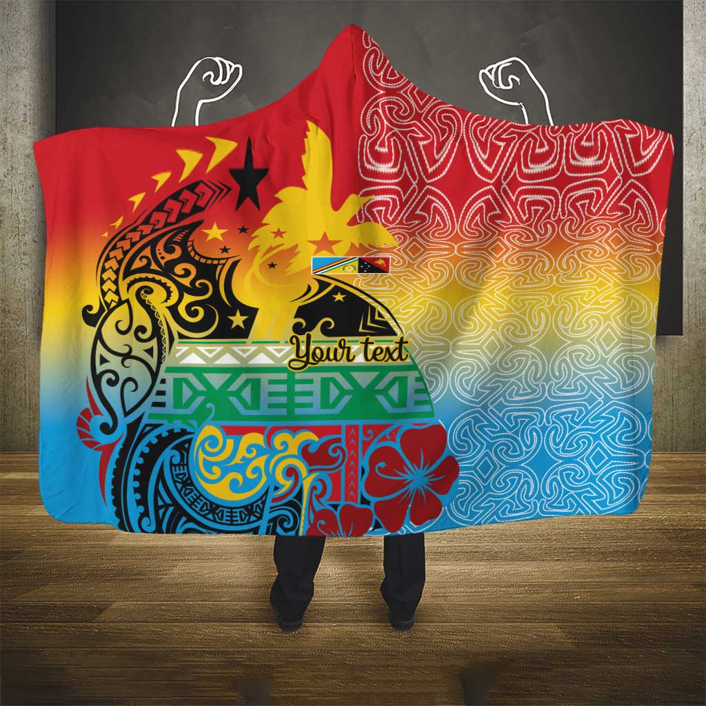 Personalised Torba PNG Day Hooded Blanket Oro Tapa Pattern - Polynesian Pride