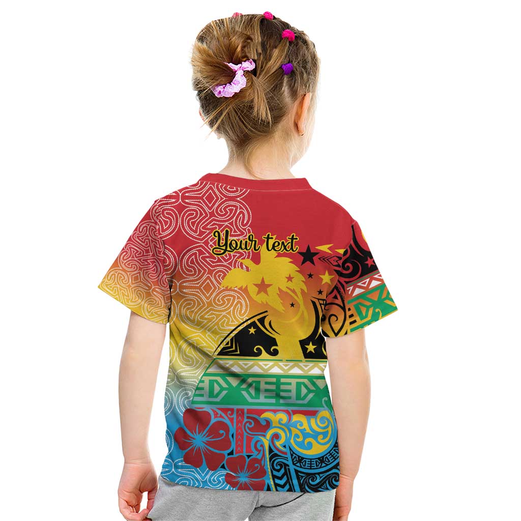 Personalised Torba PNG Day Kid T Shirt Oro Tapa Pattern - Polynesian Pride