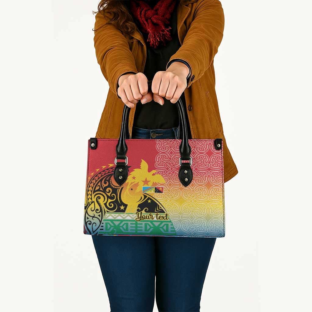 Personalised Torba PNG Day Leather Bag Oro Tapa Pattern - Polynesian Pride