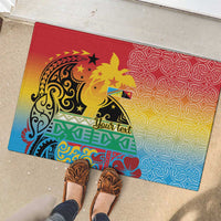 Personalised Torba PNG Day Rubber Doormat Oro Tapa Pattern - Polynesian Pride
