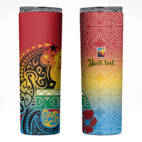 Personalised Torba PNG Day Skinny Tumbler Oro Tapa Pattern - Polynesian Pride
