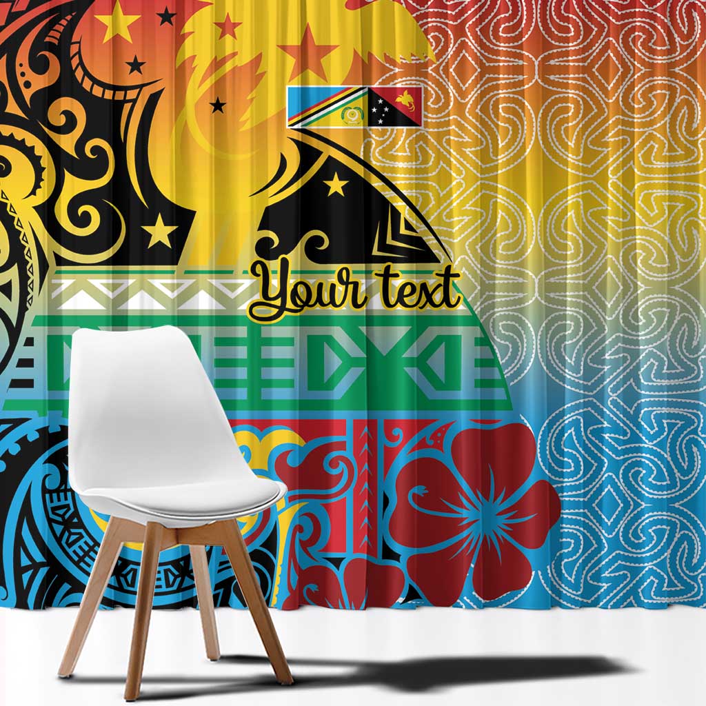 Personalised Torba PNG Day Window Curtain Oro Tapa Pattern - Polynesian Pride
