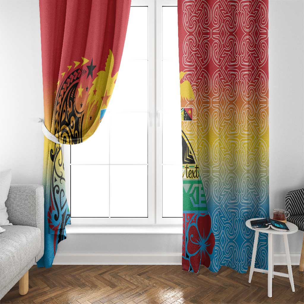 Personalised Torba PNG Day Window Curtain Oro Tapa Pattern - Polynesian Pride