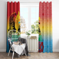 Personalised Torba PNG Day Window Curtain Oro Tapa Pattern - Polynesian Pride