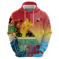 Personalised Torba PNG Day Zip Hoodie Oro Tapa Pattern - Polynesian Pride