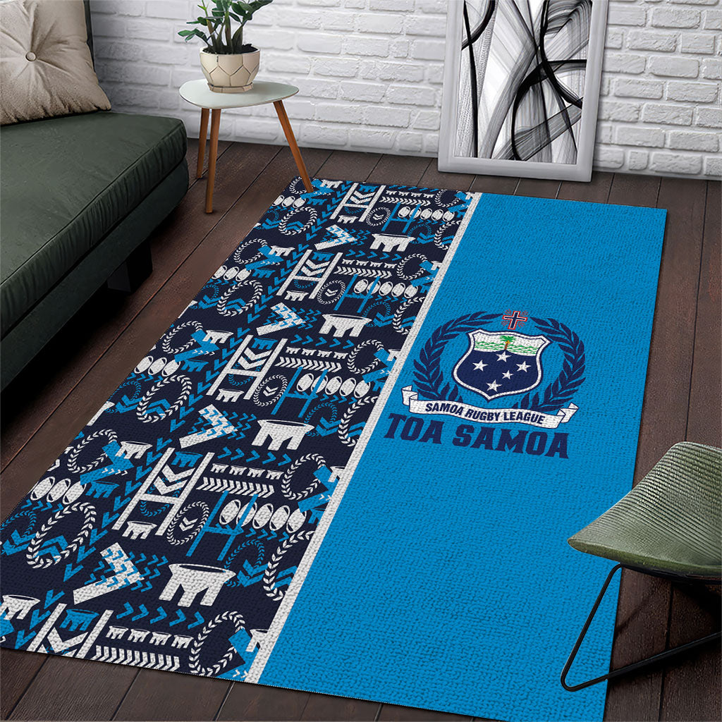 Samoan Warrior Island Heritage Area Rug Ocean Island Geometry Blue Style LT9 Blue - Polynesian Pride