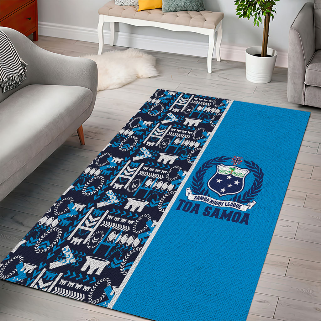 Samoan Warrior Island Heritage Area Rug Ocean Island Geometry Blue Style LT9 - Polynesian Pride