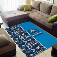 Samoan Warrior Island Heritage Area Rug Ocean Island Geometry Blue Style LT9 - Polynesian Pride