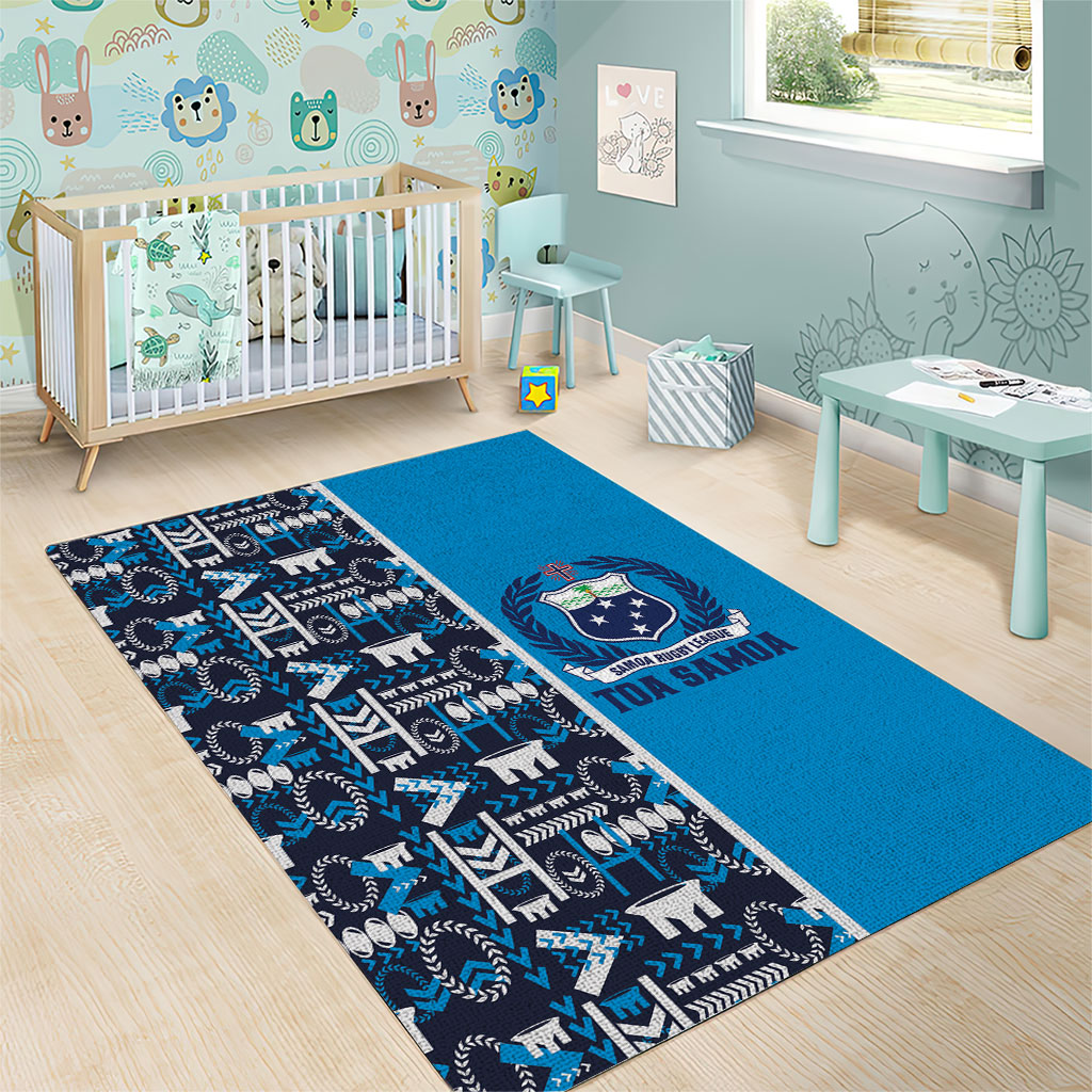 Samoan Warrior Island Heritage Area Rug Ocean Island Geometry Blue Style LT9 - Polynesian Pride