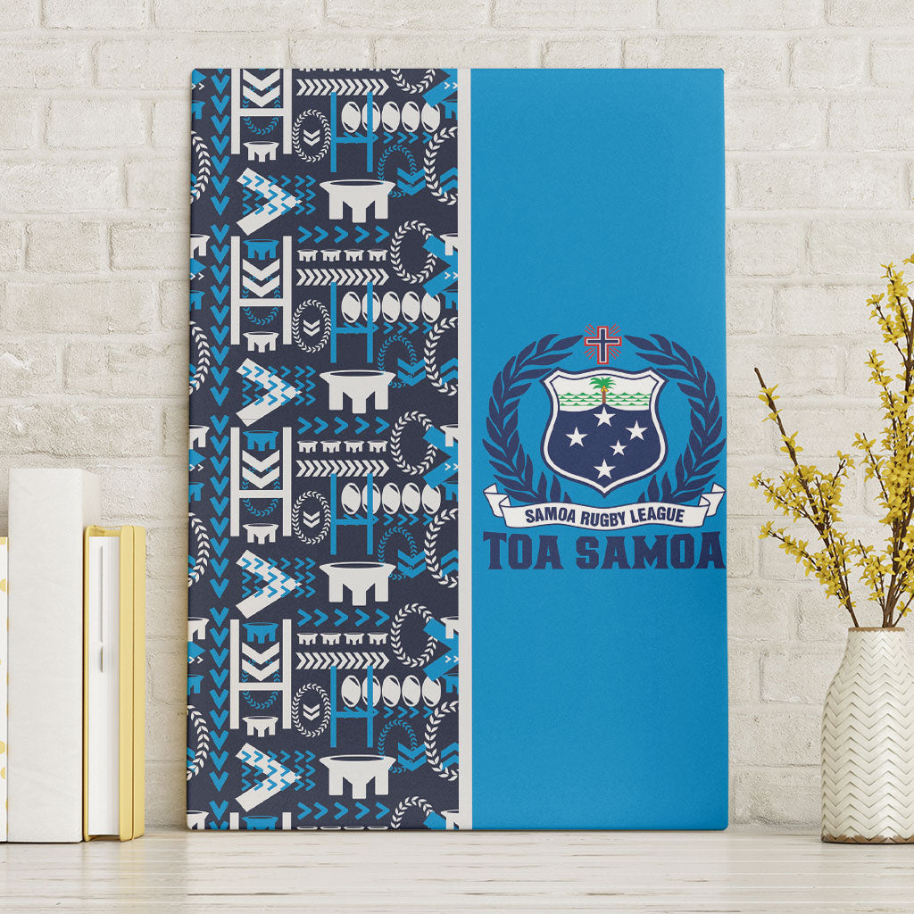 Samoan Warrior Island Heritage Canvas Wall Art Ocean Island Geometry Blue Style LT9 Without Frame Blue - Polynesian Pride