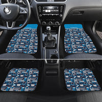 Samoan Warrior Island Heritage Car Mats Ocean Island Geometry Blue Style LT9 Set 4pcs Blue - Polynesian Pride
