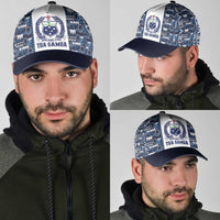 Samoan Warrior Island Heritage Classic Cap Ocean Island Geometry Blue Style LT9 - Polynesian Pride