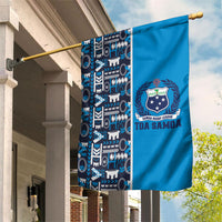 Samoan Warrior Island Heritage Garden Flag Ocean Island Geometry Blue Style LT9 House Flag Blue - Polynesian Pride