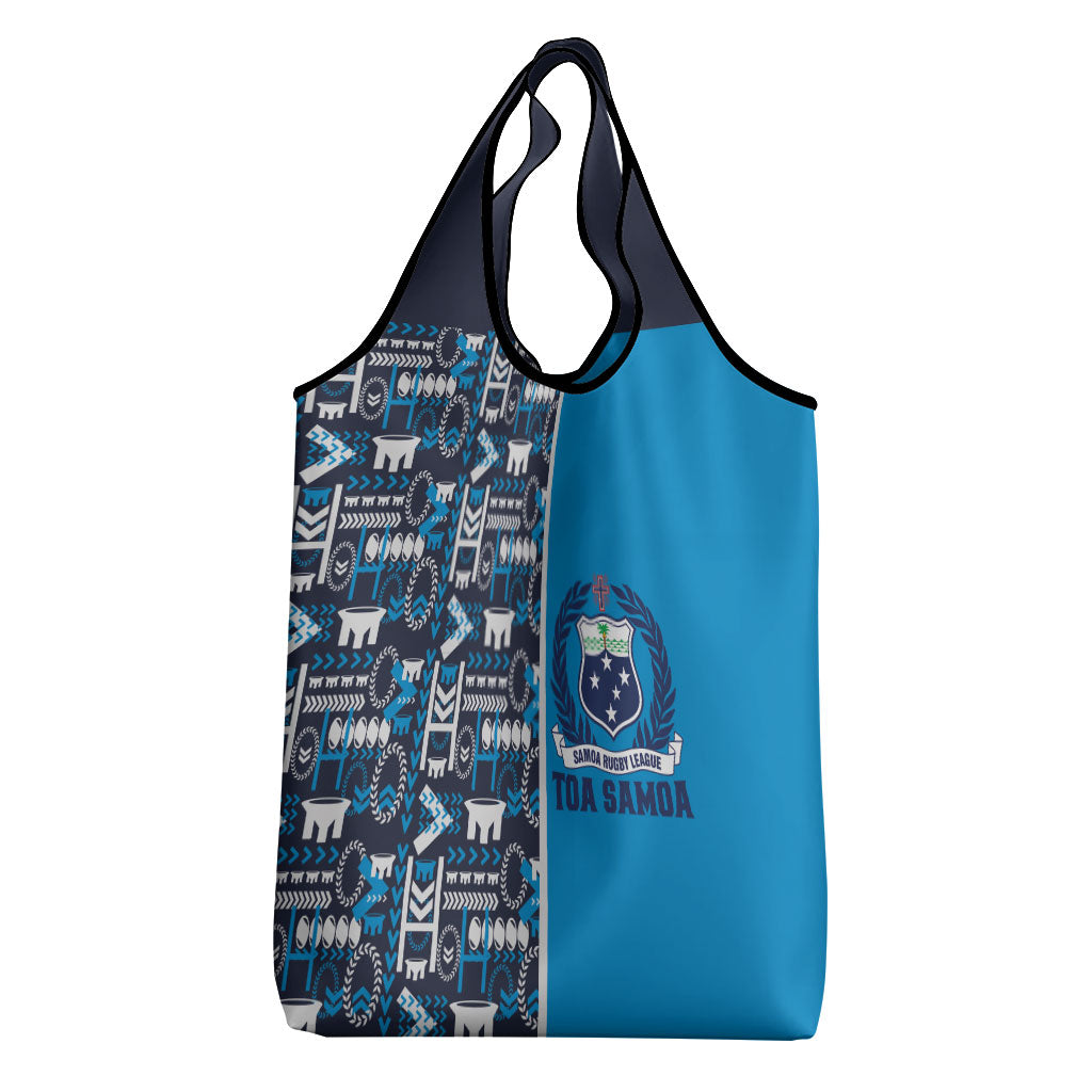 Samoan Warrior Island Heritage Grocery Bag Ocean Island Geometry Blue Style LT9 - Polynesian Pride