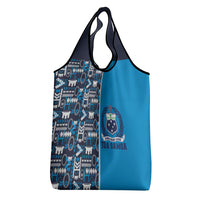 Samoan Warrior Island Heritage Grocery Bag Ocean Island Geometry Blue Style LT9 - Polynesian Pride