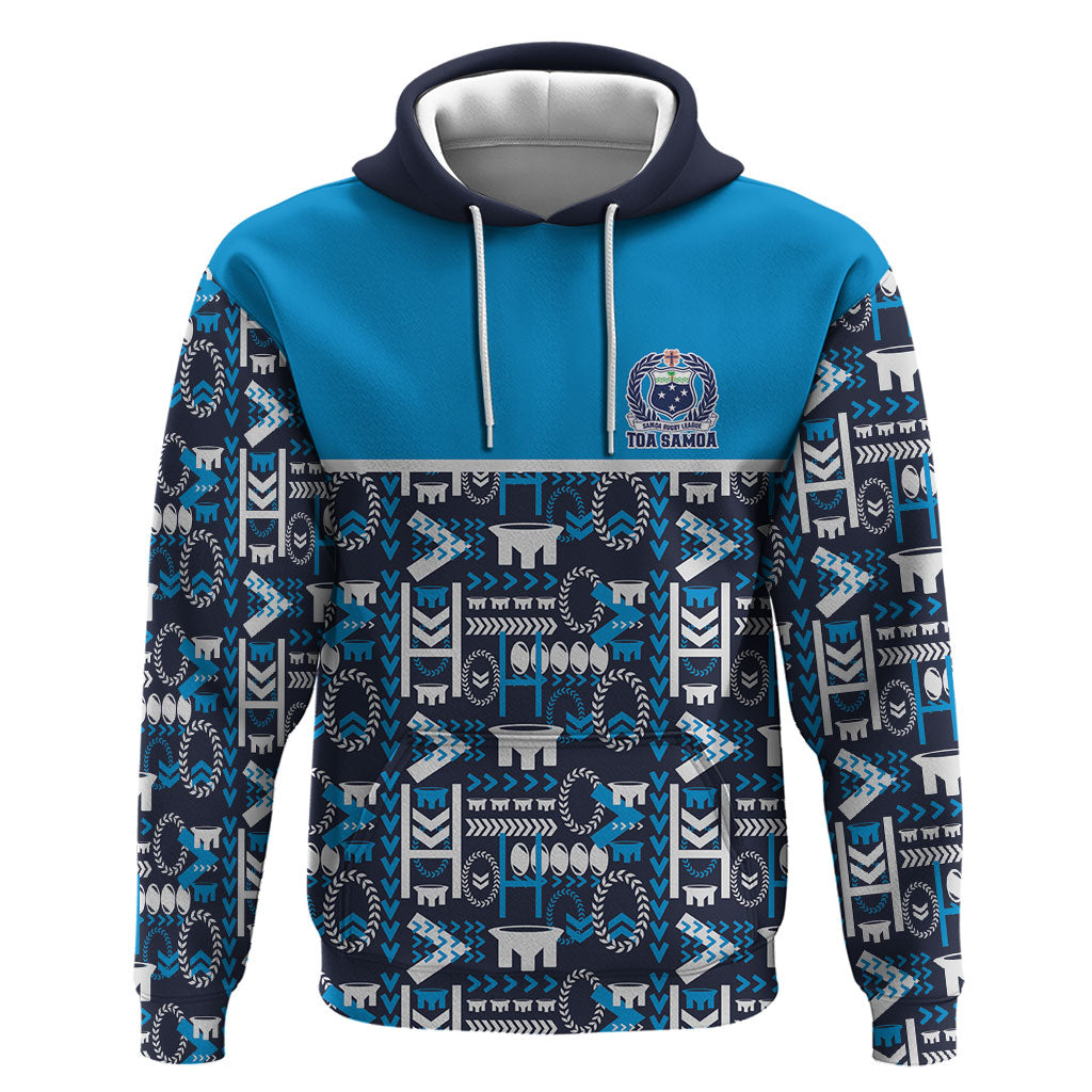Samoan Warrior Island Heritage Hoodie Ocean Island Geometry Blue Style LT9 Pullover Hoodie Blue - Polynesian Pride