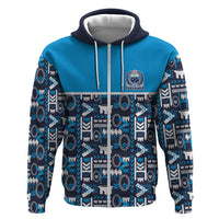 Samoan Warrior Island Heritage Hoodie Ocean Island Geometry Blue Style LT9 Zip Hoodie Blue - Polynesian Pride