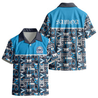 Samoan Warrior Island Heritage Kid Hawaiian Shirt Ocean Island Geometry Blue Style LT9 - Polynesian Pride