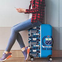 Samoan Warrior Island Heritage Luggage Cover Ocean Island Geometry Blue Style LT9 - Polynesian Pride