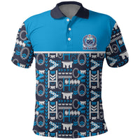 Samoan Warrior Island Heritage Polo Shirt Ocean Island Geometry Blue Style LT9 Blue - Polynesian Pride