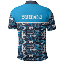 Samoan Warrior Island Heritage Polo Shirt Ocean Island Geometry Blue Style LT9 - Polynesian Pride