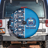 Samoan Warrior Island Heritage Spare Tire Cover Ocean Island Geometry Blue Style LT9 Blue - Polynesian Pride