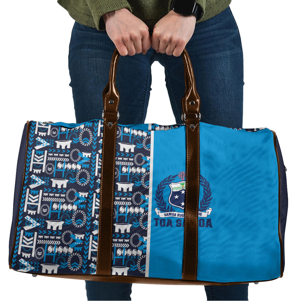 Samoan Warrior Island Heritage Travel Bag Ocean Island Geometry Blue Style LT9 Blue - Polynesian Pride