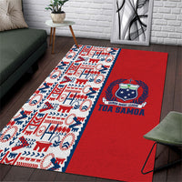 Samoan Warrior Island Heritage Area Rug Ocean Island Geometry Red Style LT9 Red - Polynesian Pride