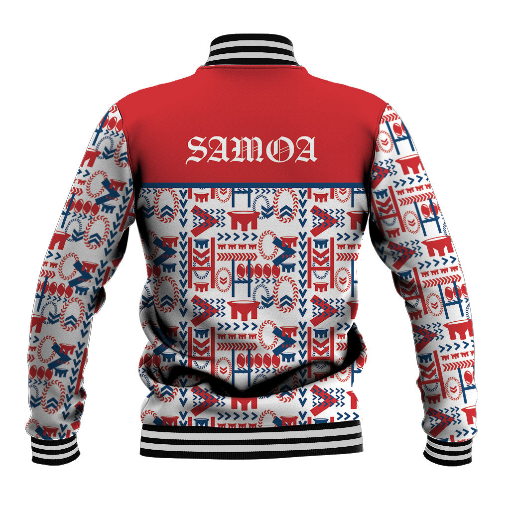 Samoan Warrior Island Heritage Baseball Jacket Ocean Island Geometry Red Style LT9 - Polynesian Pride