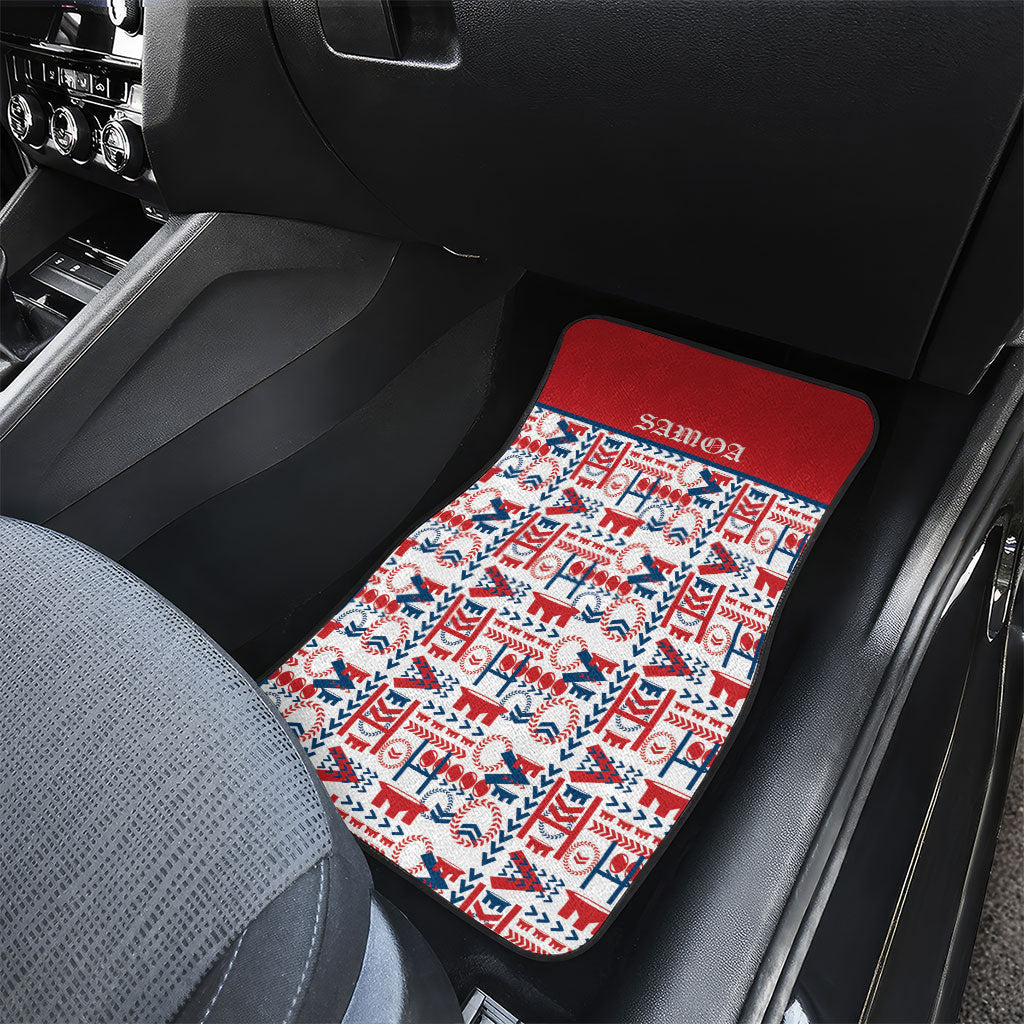 Samoan Warrior Island Heritage Car Mats Ocean Island Geometry Red Style LT9 - Polynesian Pride
