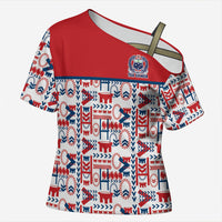 Samoan Warrior Island Heritage Cross Shoulder Shirt Ocean Island Geometry Red Style LT9 Female Red - Polynesian Pride