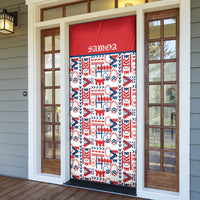 Samoan Warrior Island Heritage Door Cover Ocean Island Geometry Red Style LT9 - Polynesian Pride
