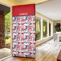 Samoan Warrior Island Heritage Door Cover Ocean Island Geometry Red Style LT9 - Polynesian Pride