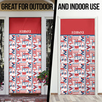 Samoan Warrior Island Heritage Door Cover Ocean Island Geometry Red Style LT9 - Polynesian Pride