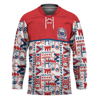 Samoan Warrior Island Heritage Hockey Jersey Ocean Island Geometry Red Style LT9 Unisex Red - Polynesian Pride