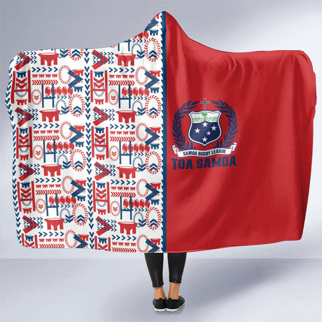 Samoan Warrior Island Heritage Hooded Blanket Ocean Island Geometry Red Style LT9 One Size Red - Polynesian Pride