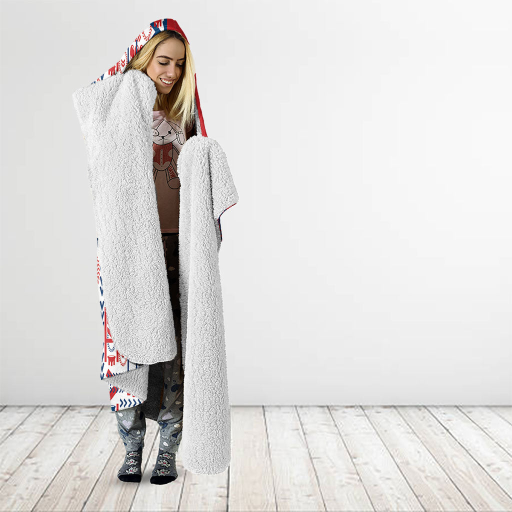 Samoan Warrior Island Heritage Hooded Blanket Ocean Island Geometry Red Style LT9 - Polynesian Pride